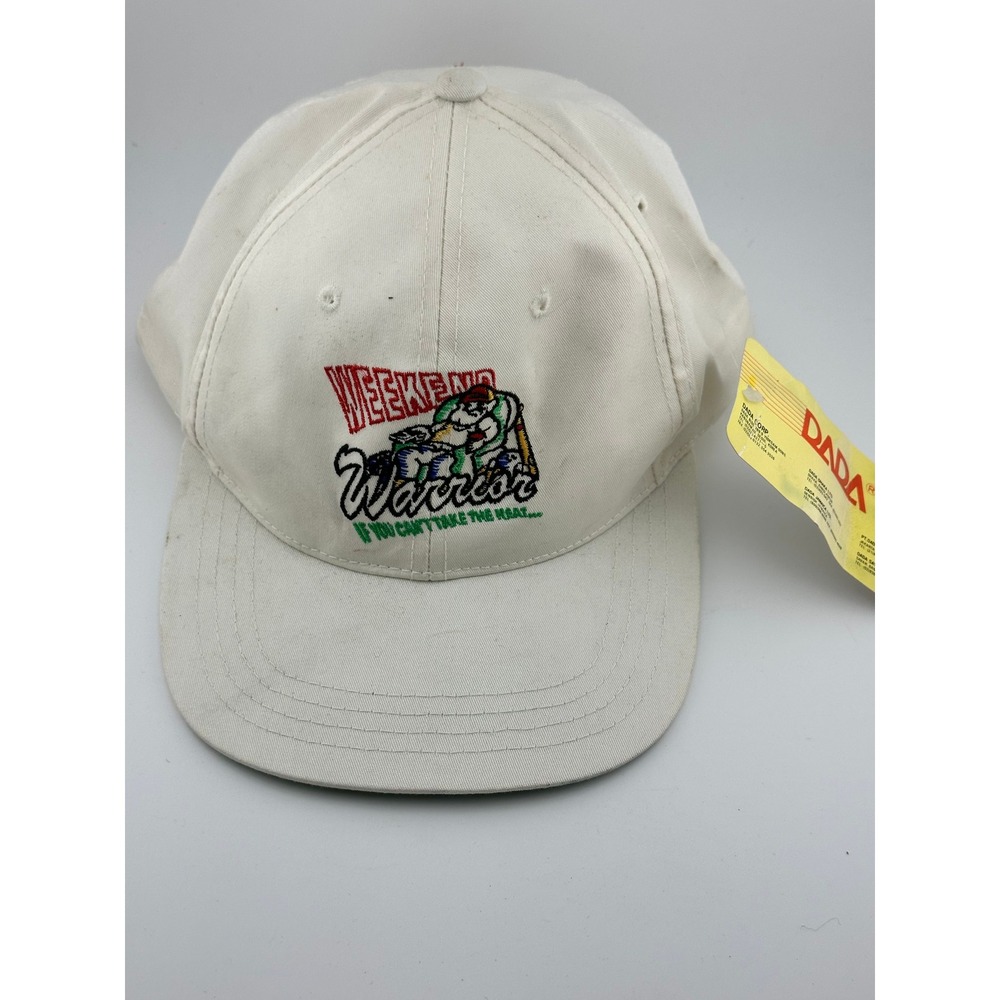 Vintage 1995 Weekend Warrior Snapback Hat NOS DADA Cap White Embroidered 90s USA